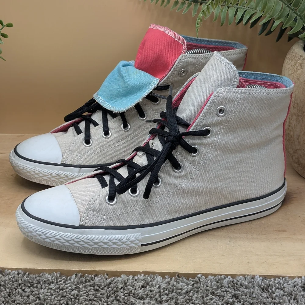 Converse All Star Youth Size 6 Double Tongue High Top Shoes Women's 7.5/8